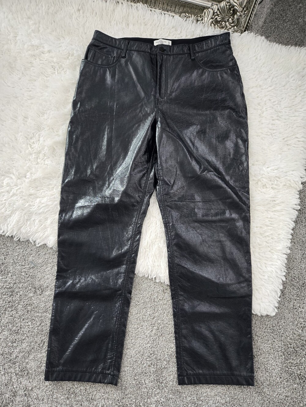 Faux Leather Shimmer Skinny Women's Pants